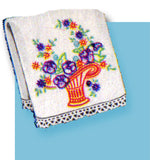 1940s Vintage Superior Embroidery Transfer 171 VTG Uncut Pillow Case Bells Flowers - Vintage4me2