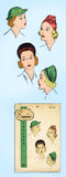1930s Original Vintage Superior Sewing Pattern 197 Rare Misses Hat & Turban Set