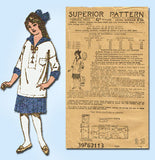 1910s Vintage Superior Sewing Pattern 39P62113 Junior Girls Middy Dress Sz 12 - Vintage4me2
