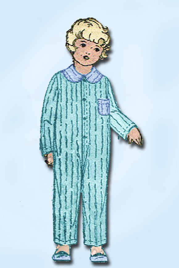 1920s Original Vintage Superior Pattern 5007 Toddler Boys Pajamas