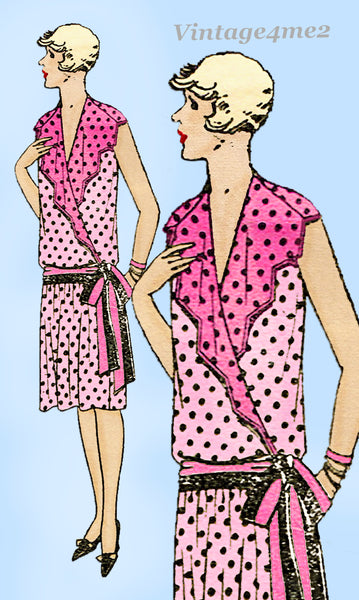 Superior 8334: 1920s Lovely Misses Flapper Dress Sz 36 B Vintage Sewing Pattern
