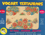 1950s Vintage Vogart Textilprint 14 Uncut Color Flower Cart Hot Iron Transfer
