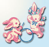 1950s Vintage Vogart Textilprint 415 Uncut Color Bunny Hot Iron Transfer