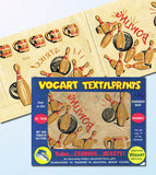 1950s Vintage Vogart Textilprint 465 Uncut Color Bowling Pins Hot Iron Transfer
