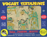 1950s Vintage Vogart Textilprint 468 Uncut Color Asian Ladies Hot Iron Transfer