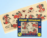 1950s Vintage Vogart Textilprint Color No Sew Transfer 556 Uncut Playful Puppies