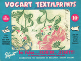 1950s Vintage Vogart Textilprint 75 Uncut Flower Face Gals NO Sew Color Transfer