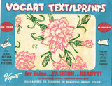 1950s Vintage Vogart Textilprint 20 Uncut Floral Carnations NO Sew Color Transfer