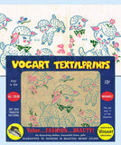 1950s Color Vintage Vogart 434 Lambs Uncut Orignal Textilprint Transfer