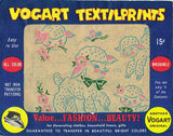 1950s Color Vintage Vogart 434 Lambs Uncut Orignal Textilprint Transfer