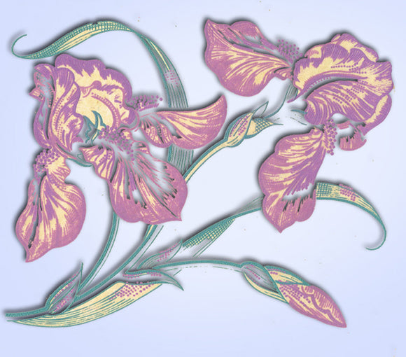 1950s Pretty Flowers Vogart Textilprint 472 Color Hot Iron Transfer Uncut ORIG vintage4me2