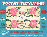 1950s Vintage Vogart Textilprint 483 or 15 Roses & Ribbons Uncut Color No Sew Transfer Vintage4me2