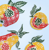 1950s Plaid Fruit Vogart Textilprint 484 Color Hot Iron Transfer Uncut ORIG