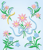 1950s Vintage Vogart Textilprint Color Transfer 546 Uncut Flowers and Ribbons - Vintage4me2
