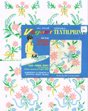 1950s Vintage Vogart Textilprint Color Transfer 546 Uncut Flowers and Ribbons - Vintage4me2