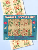1950s Vintage Vogart Textilprint 79 Uncut Color Red Roses Hot Iron Transfer