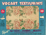 1950s Vintage Vogart Textilprint 79 Uncut Color Red Roses Hot Iron Transfer