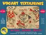 1950s Color Vintage Vogart 426 Party Bears Uncut Orignal No Sew Transfer