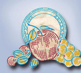 1950s Vintage Vogart Textilprint Color Transfer 430 Fruit Bowl Tea Towel Motifs