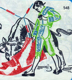 1950s Matador Motifs Vogart Textilprint 548 Color Hot Iron Transfer Uncut ORIG vintage4me2