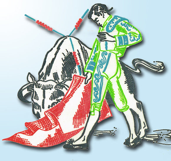 1950s Matador Motifs Vogart Textilprint 548 Color Hot Iron Transfer Uncut ORIG vintage4me2
