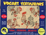 1950s Rooster Tea Towel Vogart Textilprint 22 Color Hot Iron Transfer Uncut ORIGINAL  vintage4me2