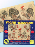 1950s Rooster Tea Towel Vogart Textilprint 22 Color Hot Iron Transfer Uncut ORIGINAL  vintage4me2