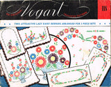 1940s Vintage Vogart Embroidery Transfer 118 Uncut Lazy Daisy Floral Vanity Set