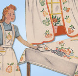 1950s Vintage Vogart Embroidery Transfer 134 Uncut Fruit Basket Kitchen Motifs