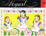 1950s VTG Vogart Embroidery Transfer 144 Uncut Toddler Girls Embroidered Aprons - Vintage4me2