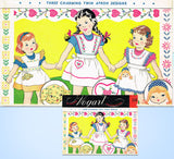 1950s VTG Vogart Embroidery Transfer 144 Uncut Toddler Girls Embroidered Aprons - Vintage4me2