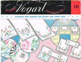 1950s VTG Vogart Embroidery Transfer 148 Uncut Cross Stitch Floral Vanity Scarf