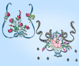 1950s VTG Vogart Embroidery Transfer 148 Uncut Cross Stitch Floral Vanity Scarf