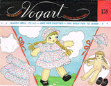 1940s Vintage Vogart Transfer Pattern 158 Uncut Nancy Doll and Clothes 15 Inch Original - Vintage4me2