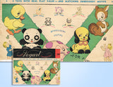 1940s Vintage Vogart Transfer Pattern 160 Uncut Bean Bag Toys w Pocket Motifs