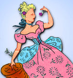 1950s Vintage Vogart Embroidery Transfer 188 Uncut Saloon Girl Guest Towel Set