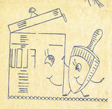 1950s Vintage Vogart Embroidery Transfer 608 Anthro Dishes & Maid and Chef Tea Towels