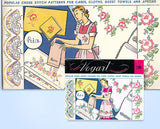 1950s Vintage Vogart Embroidery Transfer 200 Uncut X-Stitch Floral Mixed Motifs