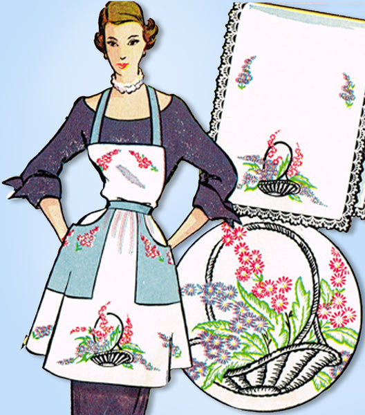 1950s Vintage Vogart Embroidery Transfer 201 Uncut Floral Mixed Motifs - Vintage4me2