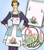 1950s Vintage Vogart Embroidery Transfer 201 Uncut Floral Mixed Motifs - Vintage4me2