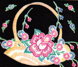 1950s Vintage Vogart Embroidery Transfer 218 Uncut Flower Basket Linen Motifs