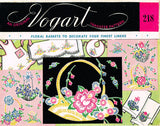 1950s Vintage Vogart Embroidery Transfer 218 Uncut Flower Basket Linen Motifs