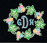 1940s Original Vintage Vogart Embroidery Transfer 221 Uncut Monograms and Frames