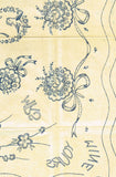 1950s Vintage Vogart Embroidery Transfer 225 Uncut Floral Pillowcase Motifs