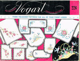 1950s Vintage Vogart Embroidery Transfer 226 Floral Motifs for Vanity Scarves