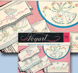 1950s Vintage Vogart Embroidery Transfer 229 Uncut Wedding Bell Pillowcases