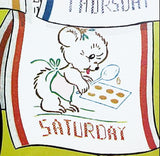1950s Vintage Vogart Embroidery Transfer 232 Uncut Bear in Mind Tea Towels ORIG