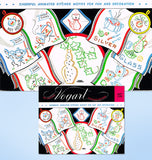 1950s Vintage Vogart Embroidery Transfer 237 Uncut Dancing Dish Tea Towel Motifs