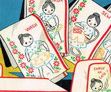 1950s Vintage Vogart Embroidery Transfer 241 Uncut Sally Perkins DOW Tea Towels