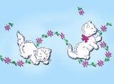 1950s Vintage Vogart Embroidery Transfer 242 Uncut Kitten Pillowcase Trim - Vintage4me2